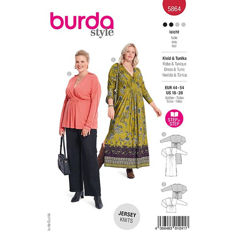 Plus-Size Kleid / Tunika | Burda 5864 | 44-54,  image number 1