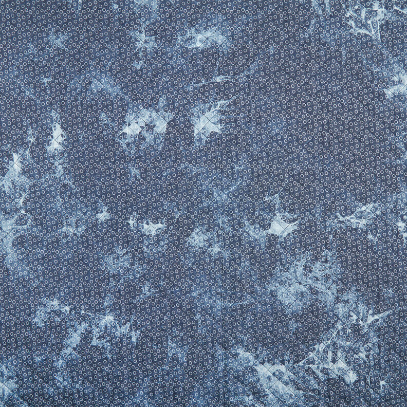 Steppstoff Chambray Blume gebatikt – jeansblau,  image number 1