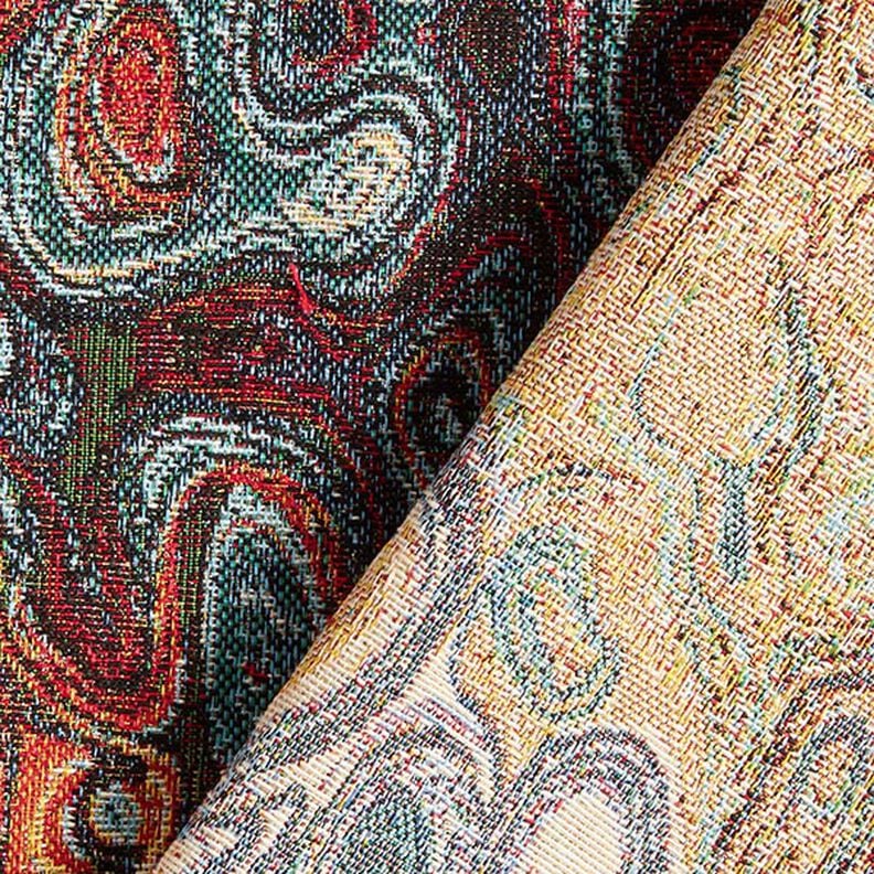 Jacquard Gobelin Abstrakte Kunst – blau/rot/gelb, image number 4