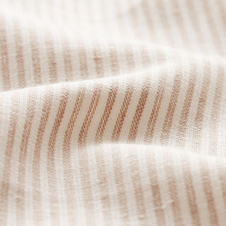 Leinen-Baumwoll-Mix Streifen schmal – beige/wollweiss, 