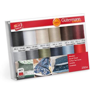 Nähfaden-Set Allesnäher [ 250m | 12 Stück ] | Gütermann creativ – Farbmix, 