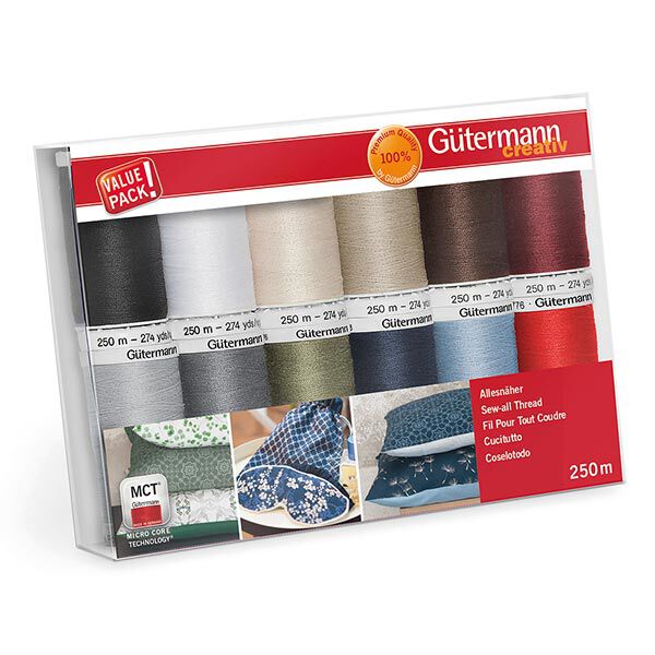 Nähfaden-Set Allesnäher [ 250m | 12 Stück ] | Gütermann creativ – Farbmix,  image number 1