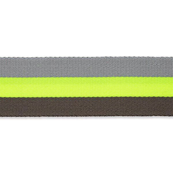 Taschengurtband Neon [ 40 mm ] – neongelb/grau,  image number 2