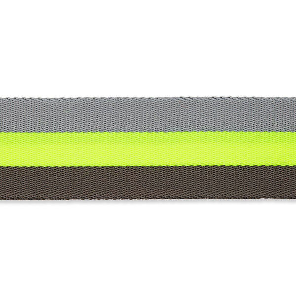 Taschengurtband Neon [ 40 mm ] – neongelb/grau,  image number 2