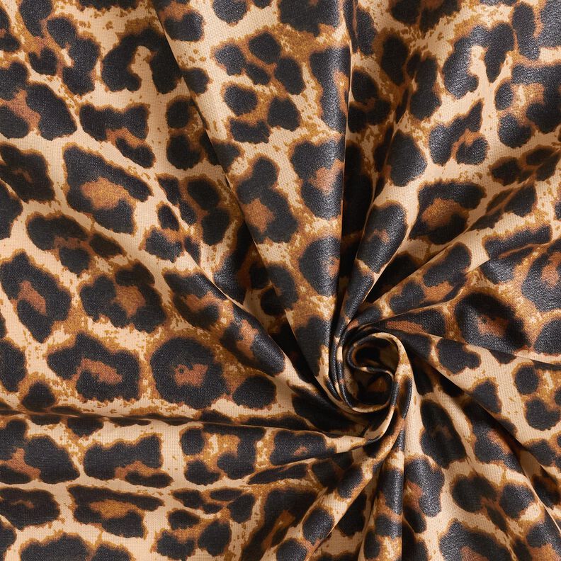 Beschichtete Baumwolle feines Leomuster – braun/schwarz,  image number 3