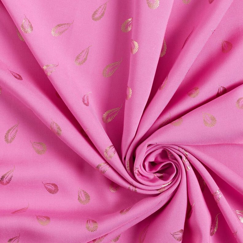 Viskosestoff Foliendruck Federn – pink,  image number 3