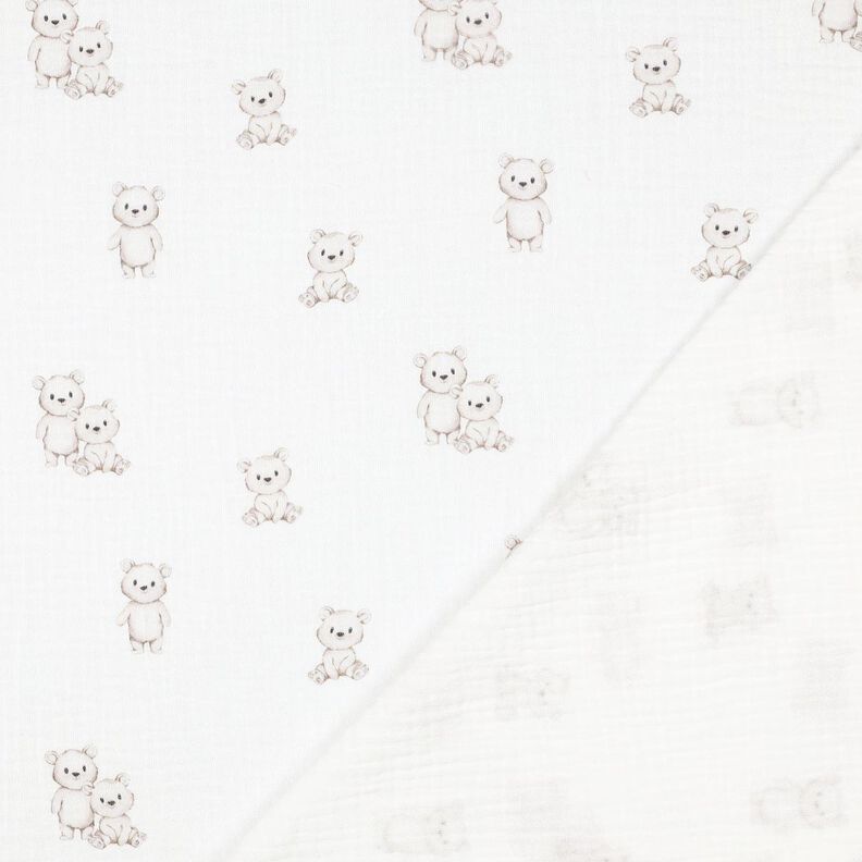 GOTS Musselin/ Doppel-Krinkel Gewebe freundliche Bärchen Digitaldruck | Poppy Fabrics –,  image number 4