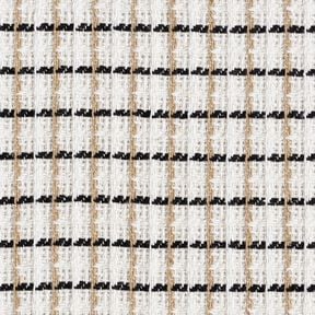 Grober Bouclé Karo – weiss/beige, 