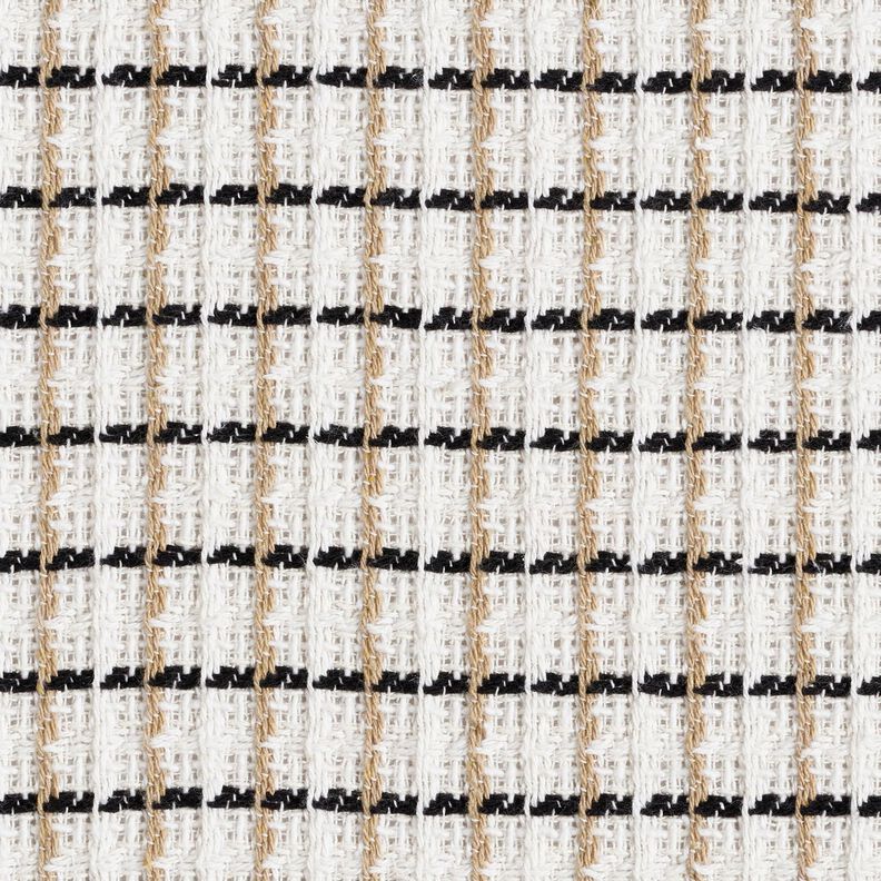 Grober Bouclé Karo – weiss/beige,  image number 1