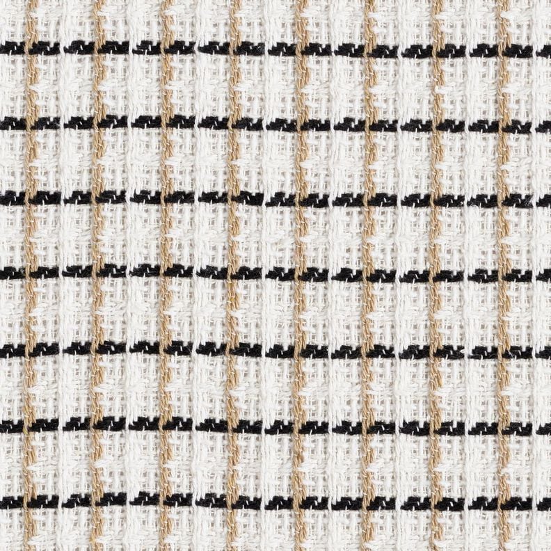 Grober Bouclé Karo – weiss/beige, image number 1