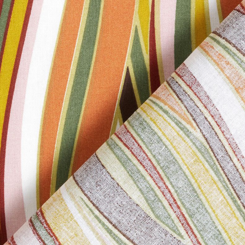 Baumwollstoff Cretonne geschwungene Streifen &ndash; weiss/hellorange,  image number 4