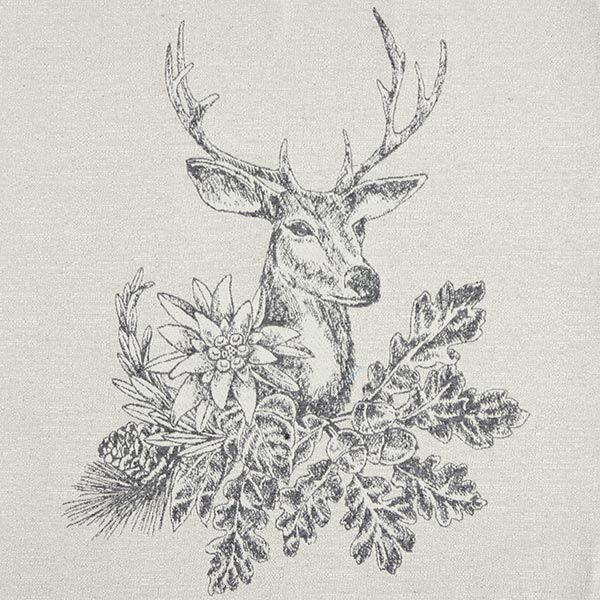 Dekopanel Gobelin Hirsch mit Edelweiß – grau, image number 1