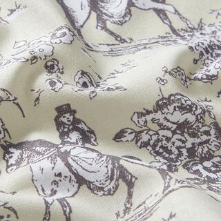 Baumwollstoff Cretonne Parkbesuch – hellbeige, 