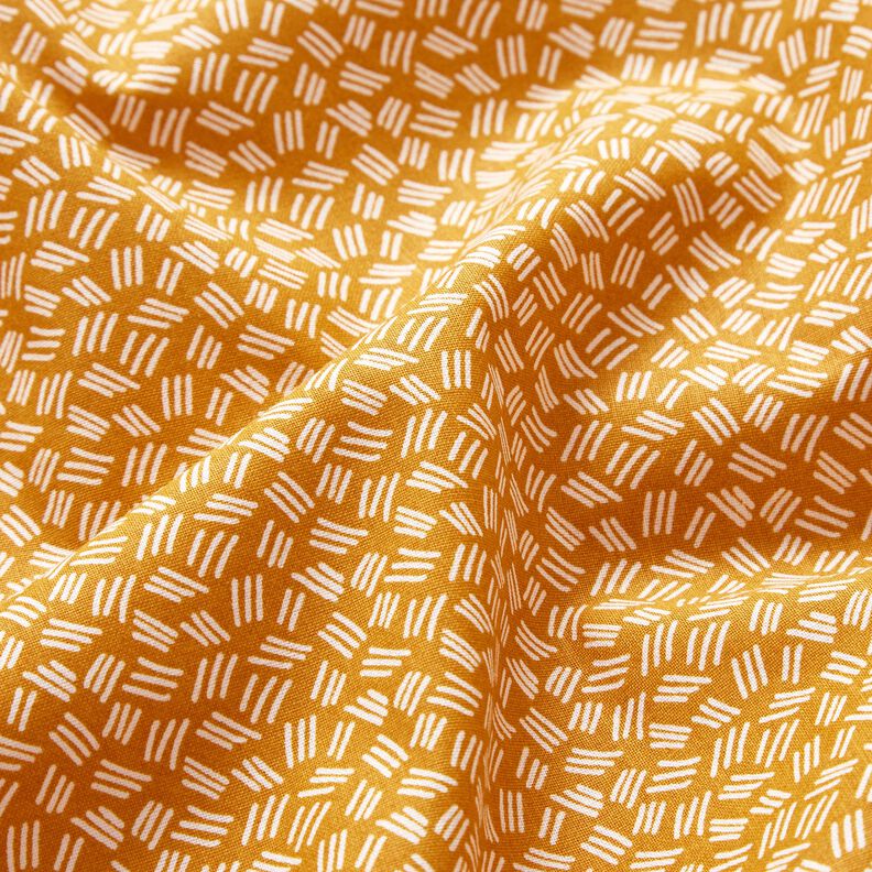 Baumwollstoff Cretonne kleine Striche – currygelb,  image number 2