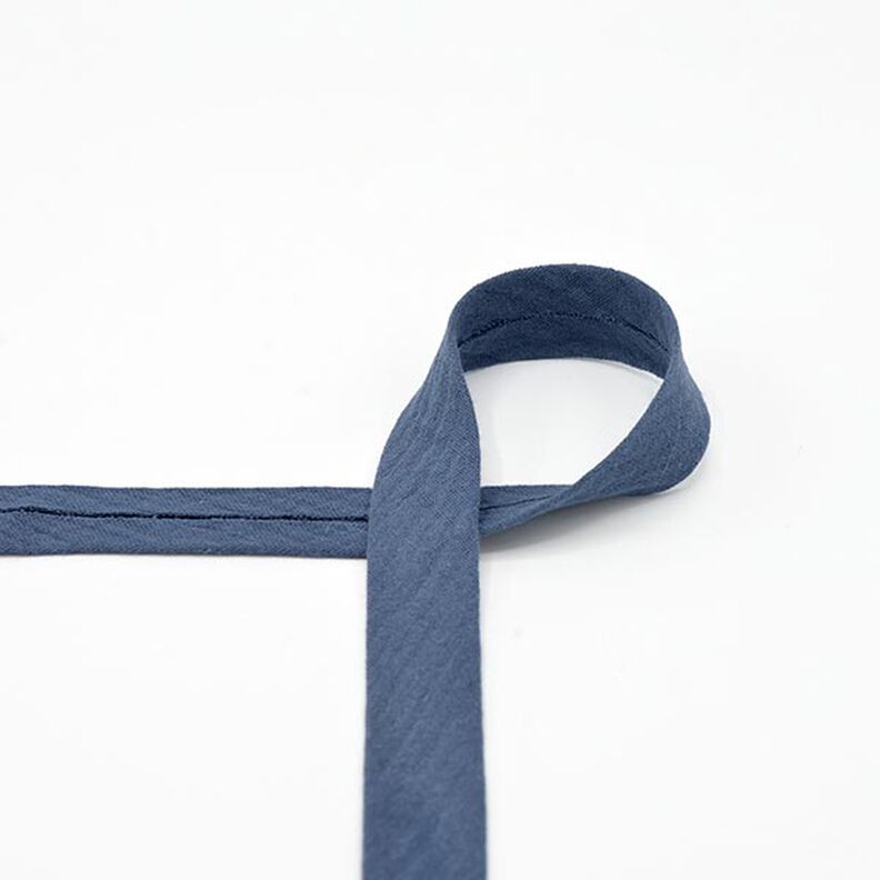 Schrägband Musselin [20 mm] – jeansblau,  image number 1