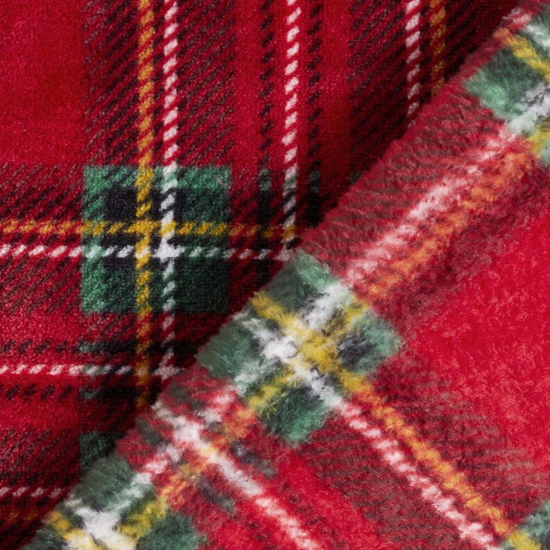 Kuschelfleece klassisches Karo – dunkelrot/tannengrün,  image number 4