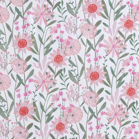 Baumwollpopeline große Wiesenblumen Digitaldruck | Poppy Fabrics – weiss, 
