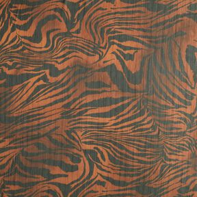 Chiffon mit Glitzernadelstreifen Tigerprint – schwarz/kupfer, 