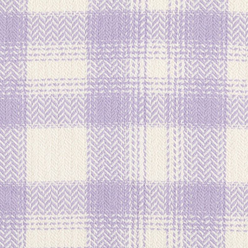Mantelstoff Baumwoll-Mix kariert – flieder/elfenbein,  image number 1