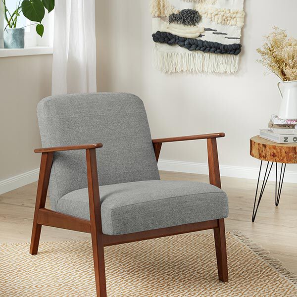 Möbelstoff grober Chenille – seidengrau | Reststück 100cm