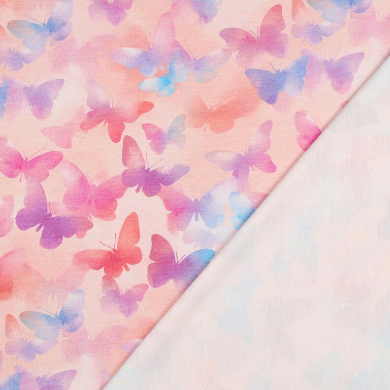 Baumwolljersey bunte Schmetterlinge Digitaldruck | Poppy Fabrics – rosé/blau,  image number 4