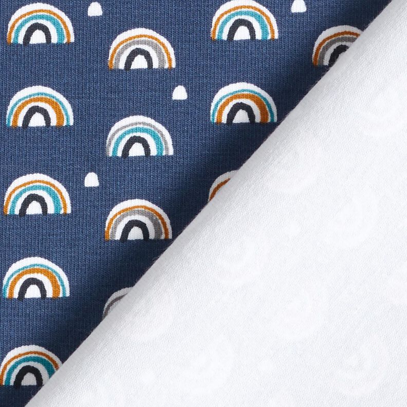 Baumwolljersey kleine Regenbögen – indigo,  image number 4