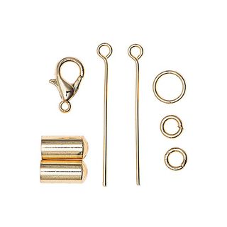 Endkappe | Karabiner| Nietenstift [5 mm], Jewellery Made by Me | Rico Design - gold, 