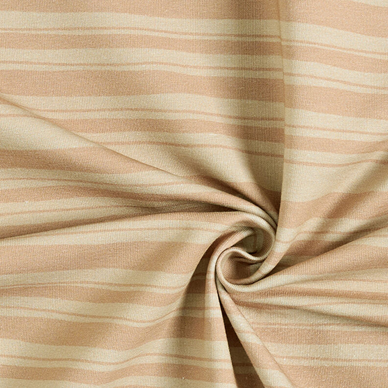 French Terry unregelmäßige Streifen – rehbraun/dunkelbeige,  image number 3
