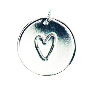 Anhänger Heart [Ø17 mm] | Rico Design – silber metallic, 