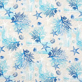 Dekostoff Canvas Maritime Collage – blau/türkis, 