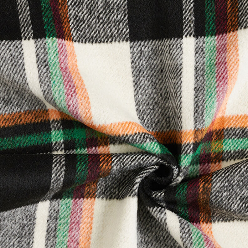 Mantelstoff bunte Karos – schwarz/weiss,  image number 3