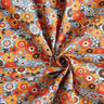 Baumwollstoff Cretonne kunterbunte Blumen – helljeansblau/orange,  thumbnail number 3