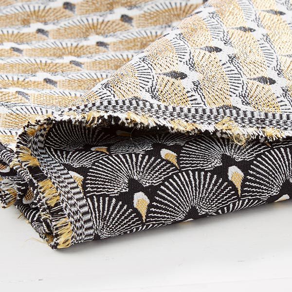 Dekostoff Jacquard Fächer – schwarz, image number 4