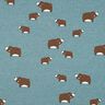 Baumwolljersey Bären | Poppy Fabrics – blaugrau/maronenbraun,  thumbnail number 1