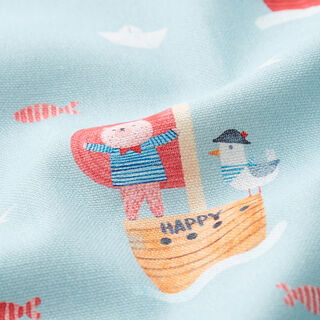 Dekostoff Halbpanama Piratenschiff – babyblau, 