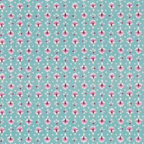 Baumwollstoff Popeline kleine Ornamente– mint/pastellviolett – mint/pastellviolett, 