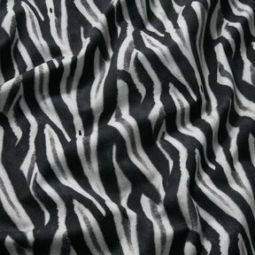 French Terry angeraut Zebra Digitaldruck – schwarz/silber, 