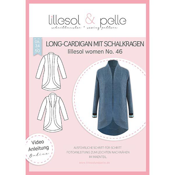 Long-Cardigan Schalkragen | Lillesol & Pelle No. 46 | 34-50,  image number 1