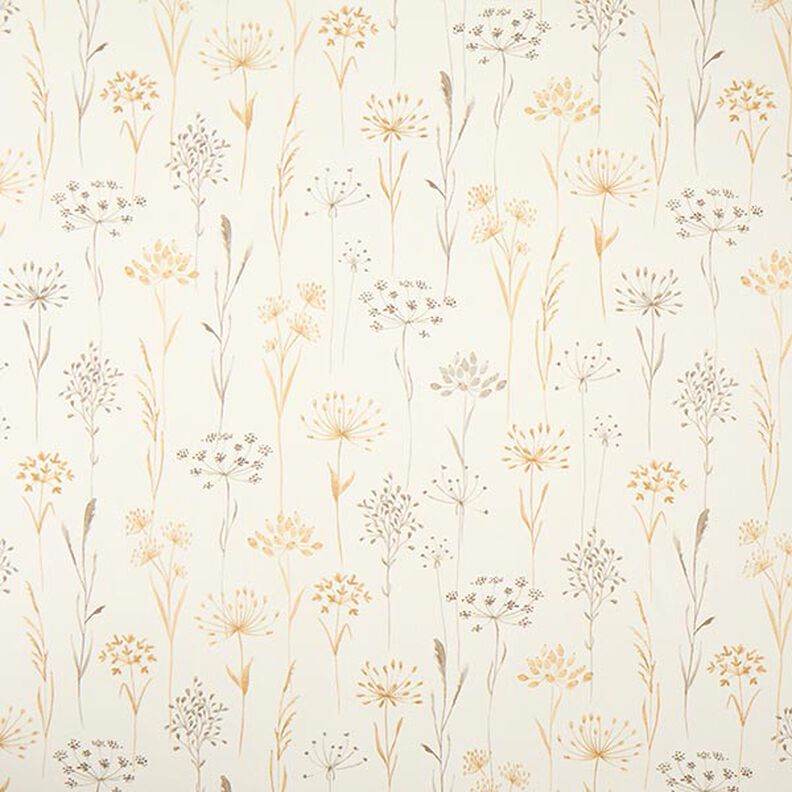 Dekostoff Halbpanama Trockenblumen – hellbeige, image number 1
