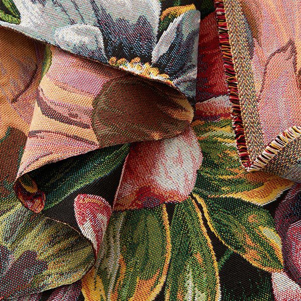 Dekostoff Gobelin Blüten – schwarz/grün, image number 3