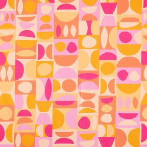 Dekostoff Halbpanama bunte Variationen – hellgelb/pastellviolett, 