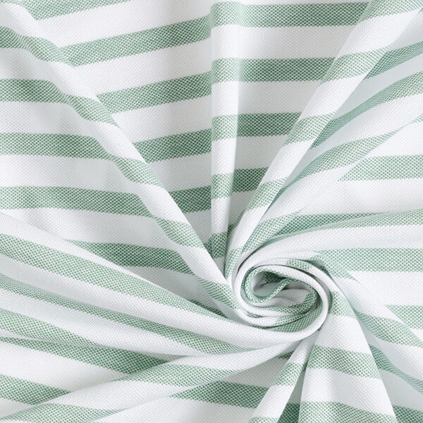 Piqué Jersey Streifen – weiss/grün | Reststück 50cm