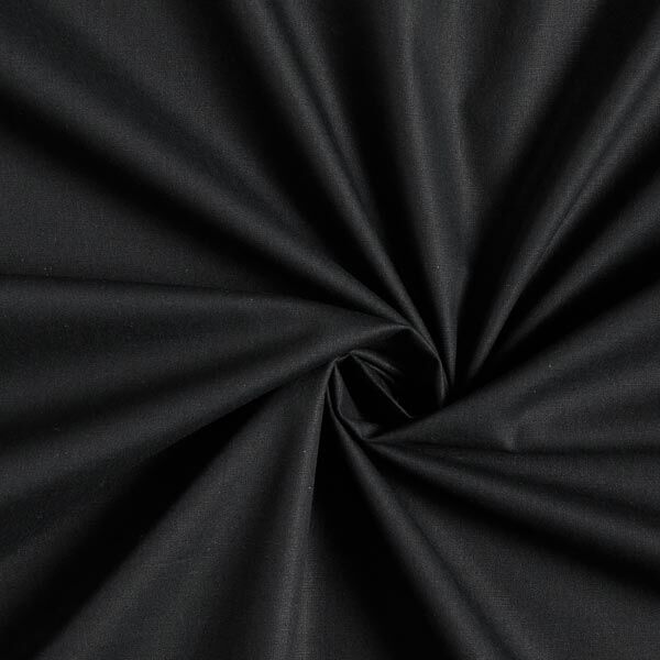 Baumwollpopeline Uni – schwarz | Reststück 50cm