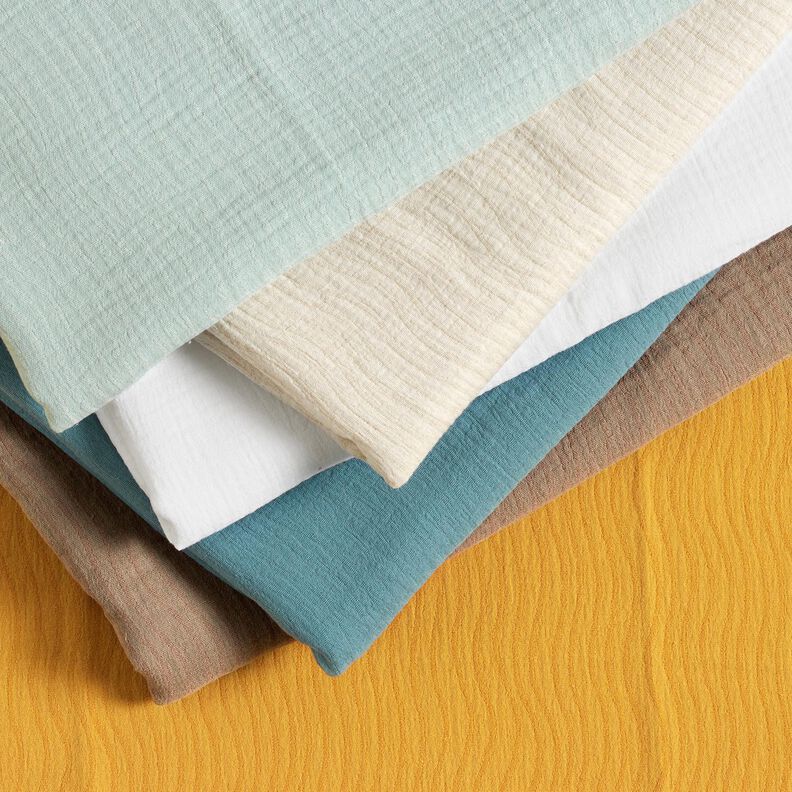 Leinen-Baumwoll-Mix Jacquard Wellenmuster – currygelb,  image number 6