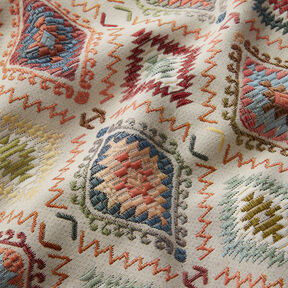 Dekostoff Jacquard indischer Teppich – hellbeige, 