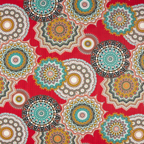 Cretonne Großes Mandala-Muster – rot | Reststück 60cm