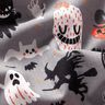 Baumwollstoff Popeline Happy Halloween – elefantengrau/hellorange,  thumbnail number 2