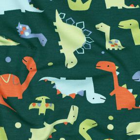Sommersweat Dinos | Poppy Fabrics – blautanne/hellgrün, 
