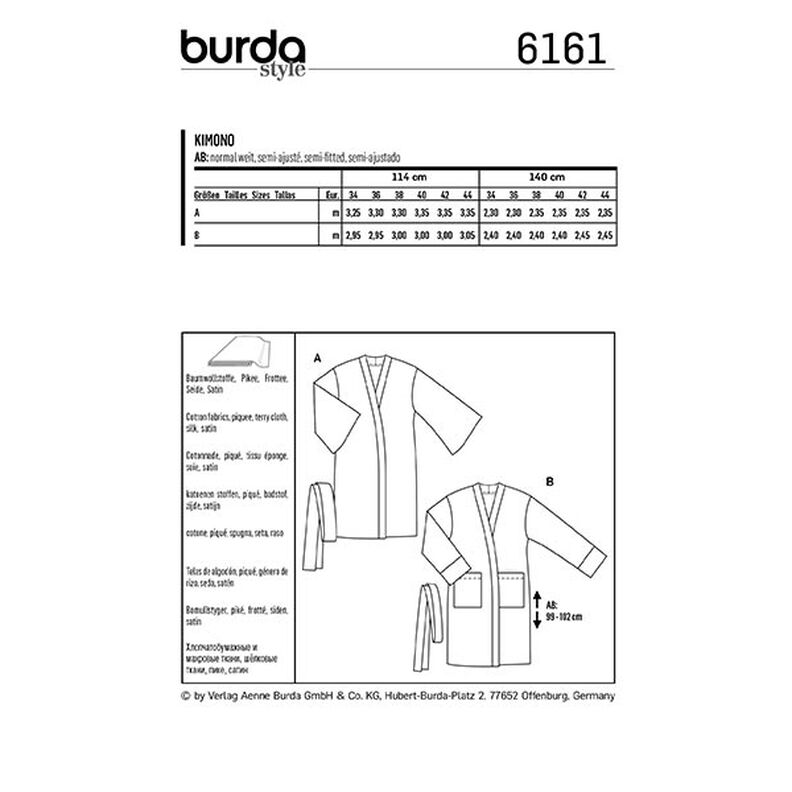 Kimono | Burda 6161 | 34-44,  image number 9