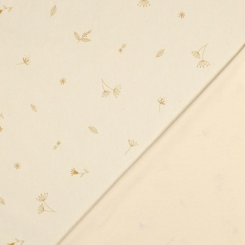 GOTS Baumwolljersey Zweige und Pflanzen | Poppy Fabrics – creme/rehbraun,  image number 4